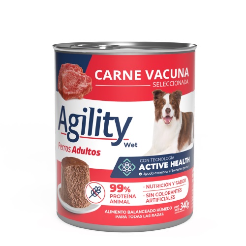 LATA AGILITY PERRO ADULTO CARNE 340GR